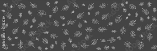 Grey and white pattern leaves background