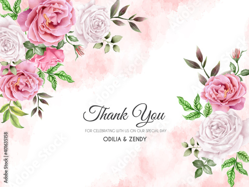 beautiful and elegant floral wedding invitation card template