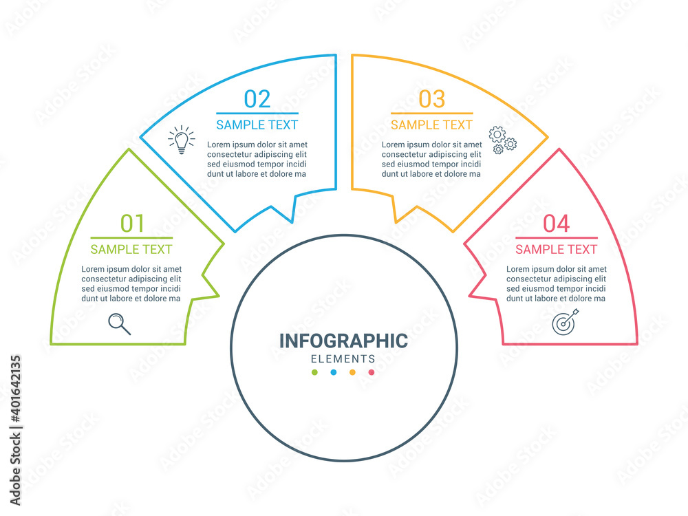 Infographic. Business infographic template. Thin line design with icons and 4 setps or options. Process diagram, workflow, flow chart. Infographic. Business infographic template. Thin line design with icons and 4 setps or options. Process diagram, workflow, flow chart.