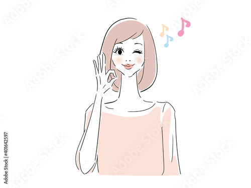 オッケー　可愛い女性