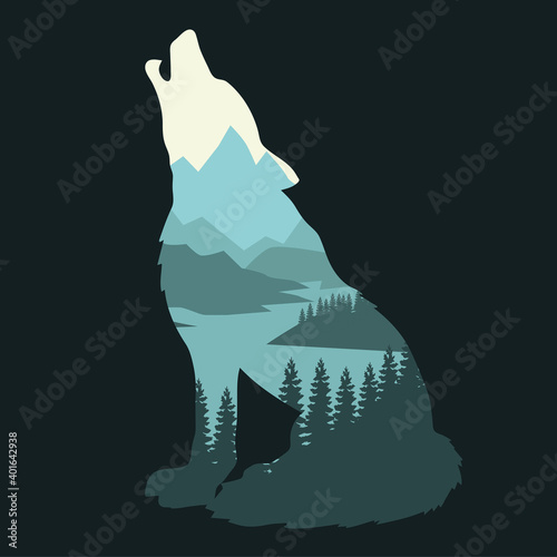 Wolf landscape travel mountains outside