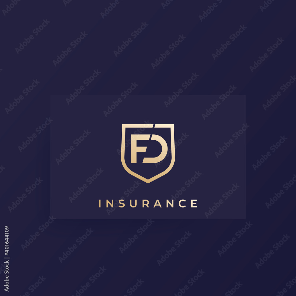 FD letters, logo design on a card FD letters, logo design on a card