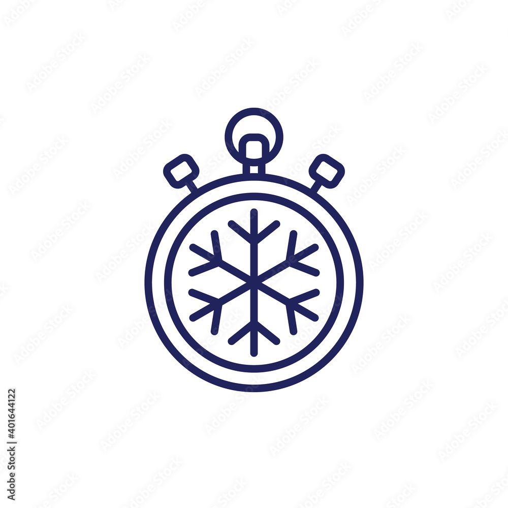 Freezing time line icon on white Freezing time line icon on white