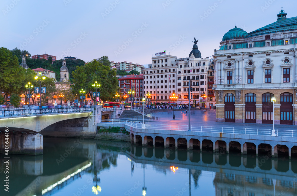 Naklejka premium Teatro Arriaga (Opera house), Bilbao, Bizkaia, Basque Country, Spain, Europe