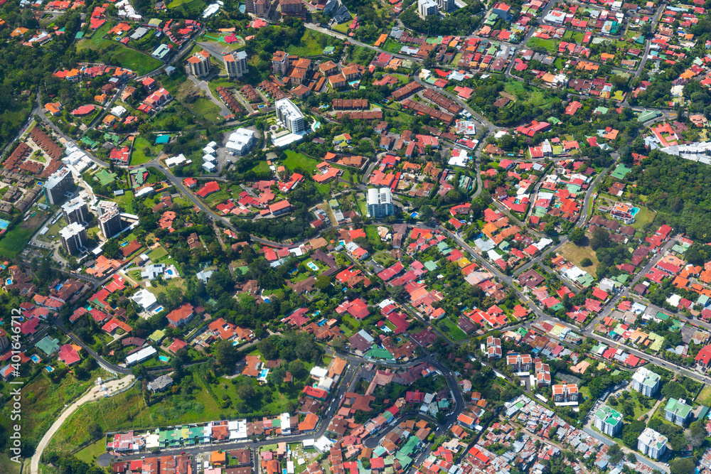 Aerial view, San Jose, Costa Rica, Central America, America