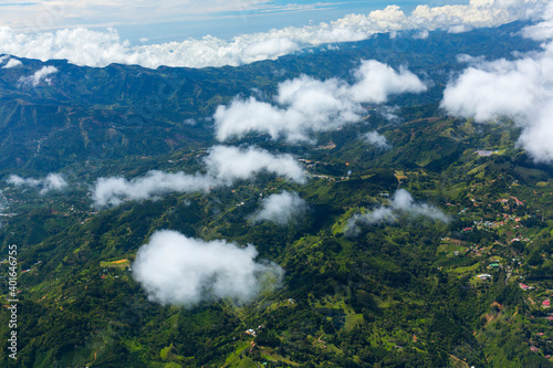 Aerial view between San Jose and Puerto Jimenez, Costa Rica, Central America, America
