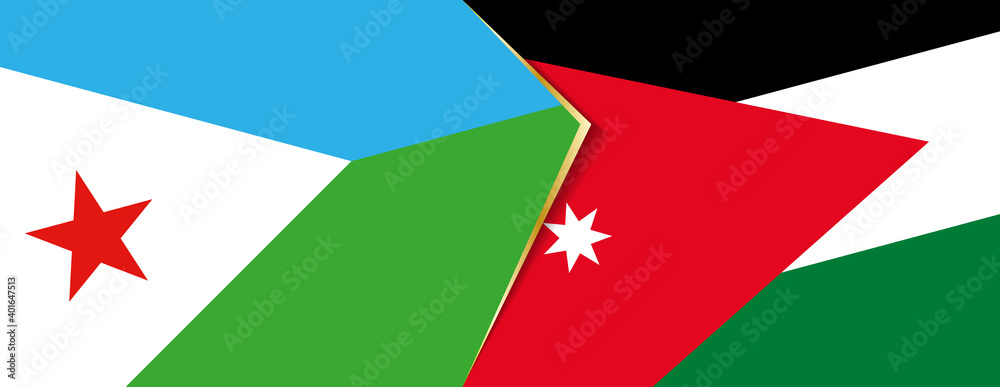 Djibouti and Jordan flags, two vector flags. Djibouti and Jordan flags, two vector flags.