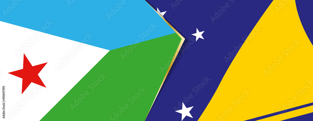 Djibouti and Tokelau flags, two vector flags. Djibouti and Tokelau flags, two vector flags.