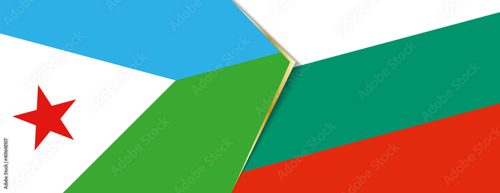 Djibouti and Bulgaria flags, two vector flags. Djibouti and Bulgaria flags, two vector flags.
