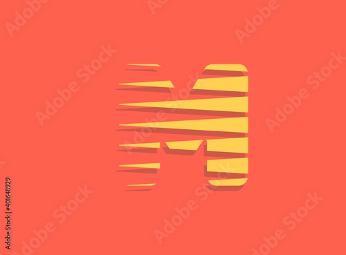 M letter fast, speed motion logo. Sport style futuristic obliques design useful for delivery posters, industrial, racing identify and more
