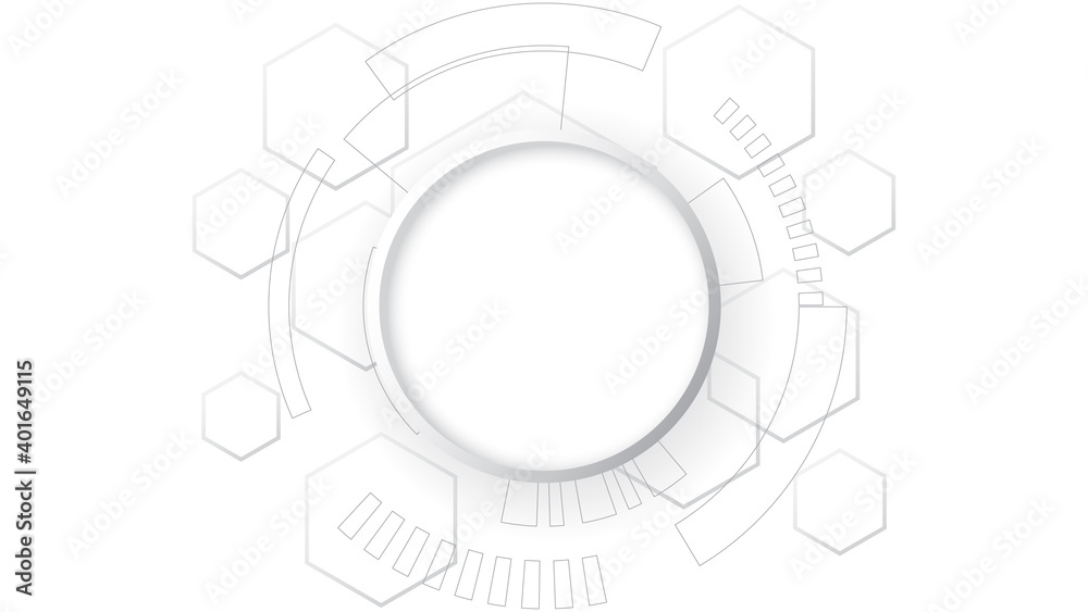 Abstract technology background circle geometry decoration, science and technology white background