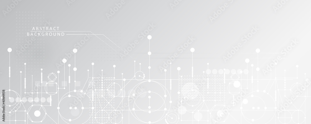 Naklejka premium Abstract lines and dots connect background. Technology connection digital data and big data concept.