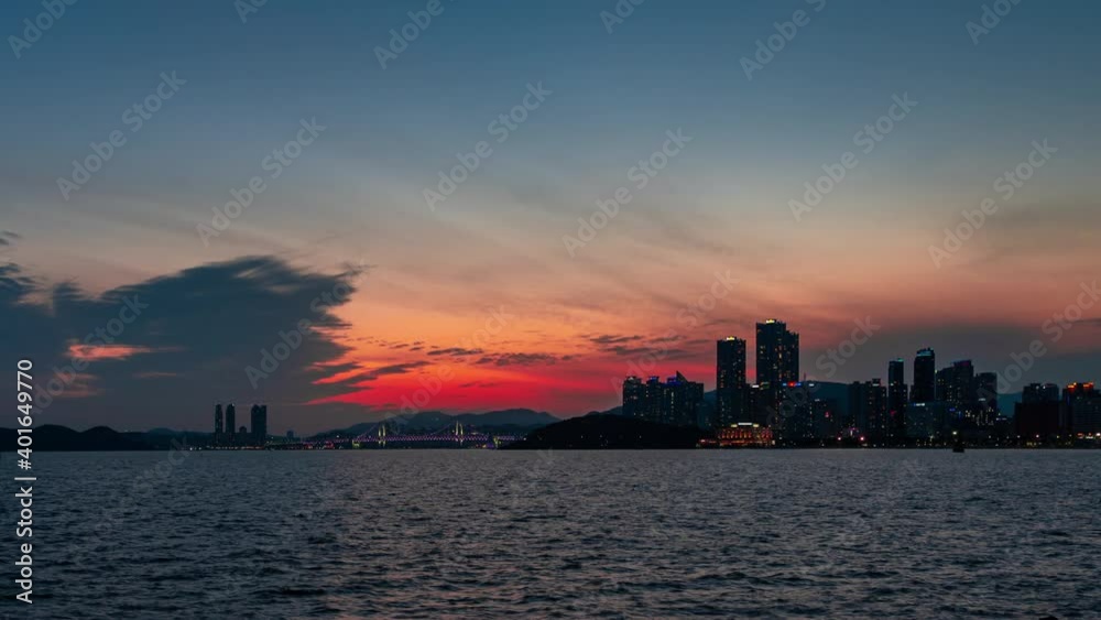 Sunset busan Gwangalli Beach and Gwangan Bridge. or Diamond Bridge.of South Korea best landmark in busan city,South Kore Sunset busan Gwangalli Beach and Gwangan Bridge. or Diamond Bridge.of South Korea best landmark in busan city,South Kore