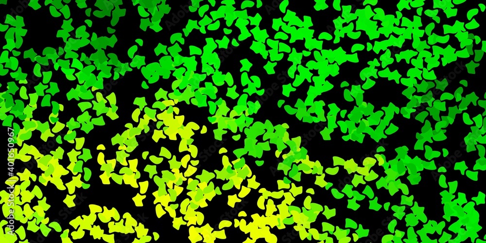 Dark green, yellow vector template with abstract forms. Dark green, yellow vector template with abstract forms.