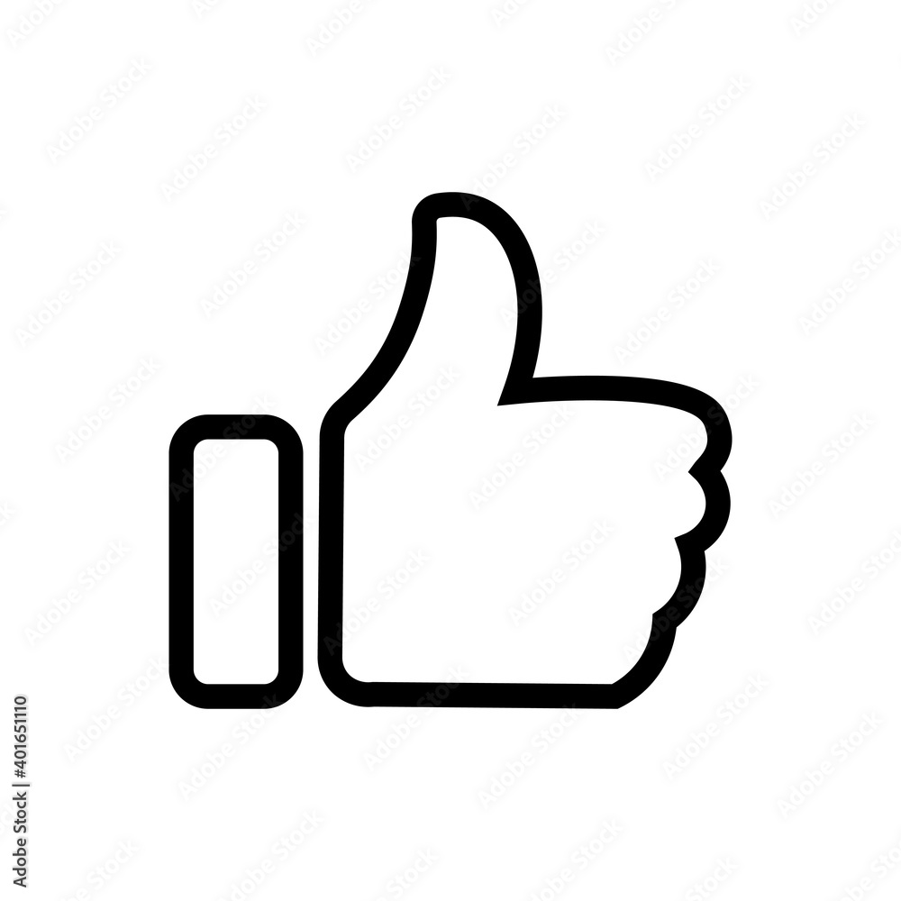 Obraz premium Like outline icon isolated. Symbol, logo illustration for mobile concept, web design and games.