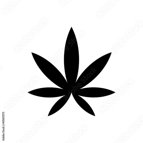 Weed leaf outline icon isolated. Symbol, logo illustration for mobile concept, web design and games.