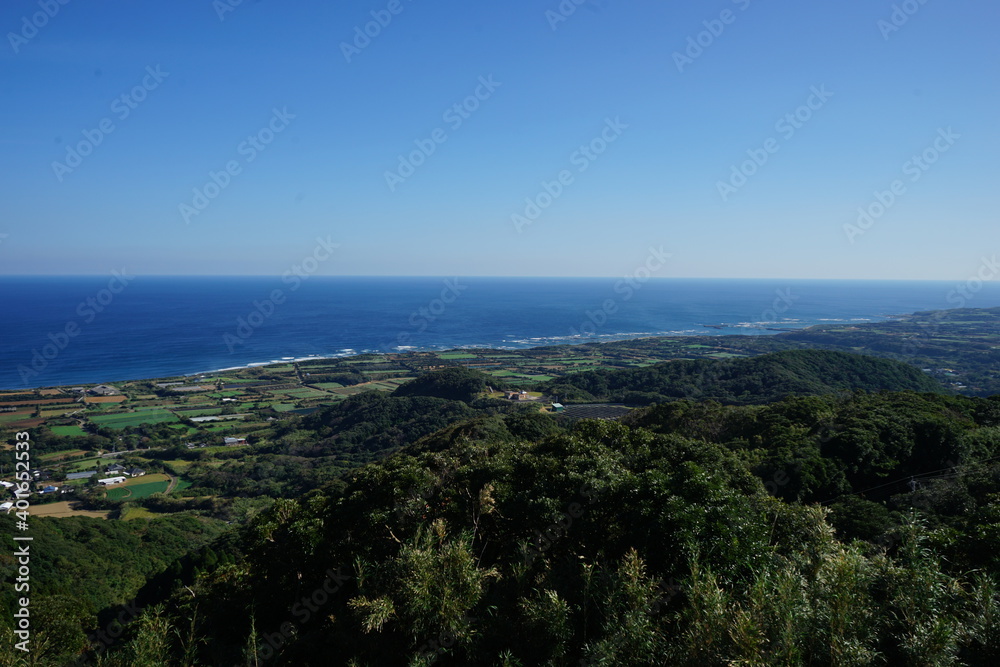 Scenic view from Amagakura observatory, in Tanegashima island, Kagoshima, Japan - 鹿児島県 種子島 天女ヶ倉 展望台からの眺望	