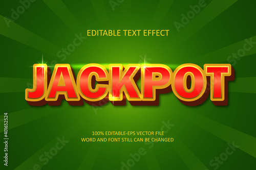 Jackpot. Editable text effect 