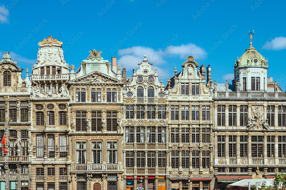 Ornate buildings of Grand Place, Brussels, Belgium.