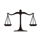 Justice scale logo design template vector illustration
