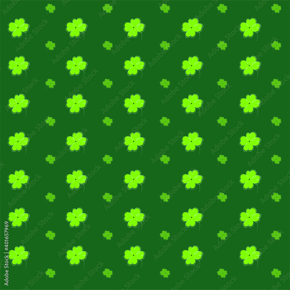 seamless pattern with green clover seamless pattern with green clover