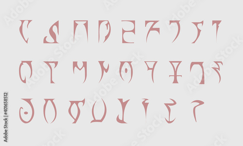 Daedric Runes from The Elder Scrolls Vector Illustration