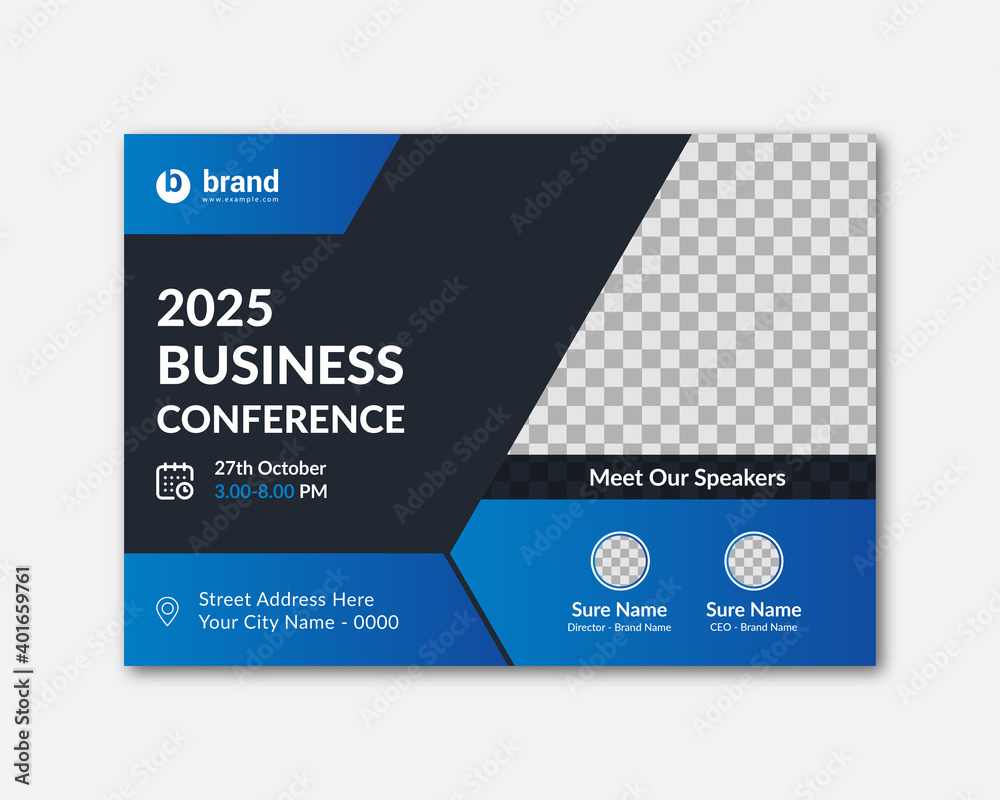 Business Conference Flyer, Horizontal Conference Flyer Business Conference Flyer, Horizontal Conference Flyer