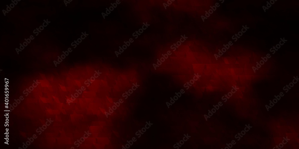Dark Red vector background with lines, triangles.