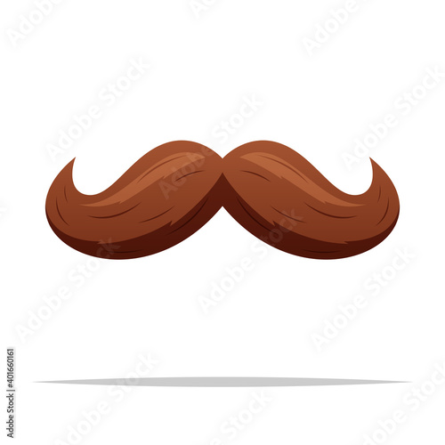Brown mustache vector isolated illustration