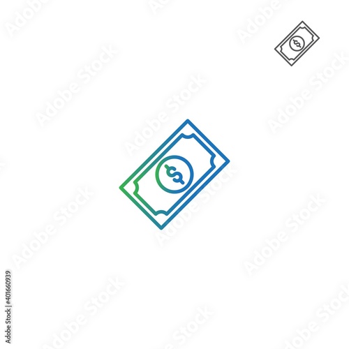 dollar gradient outline Icon. bank and financial vector illustration on white background