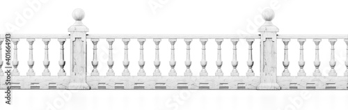 Fotografia Balcony railing isolated on white background. 3D illustration