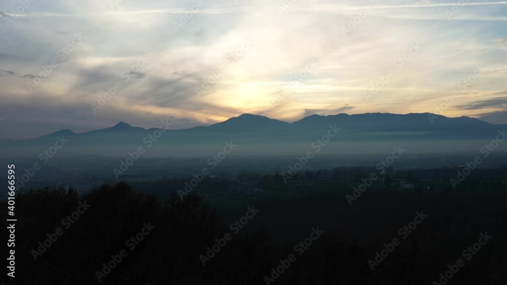 View from above, aerial view of a stunning sunset in Frosinone, Lazio, Italy. View from above, aerial view of a stunning sunset in Frosinone, Lazio, Italy.