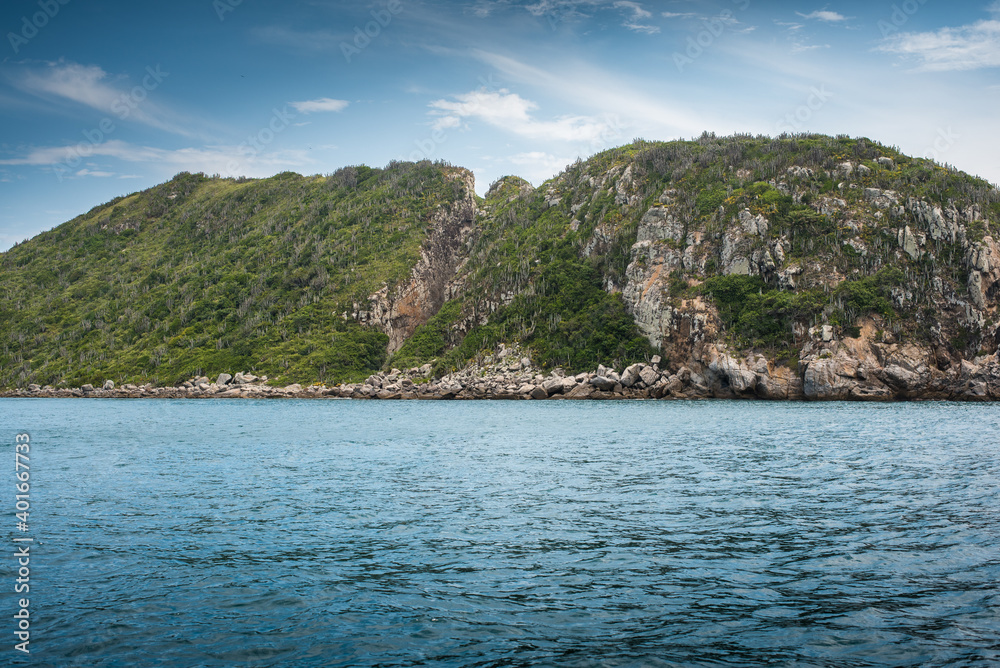 view of the cracked island in Arraial do Cabo, Rio de Janeiro, Brazil


