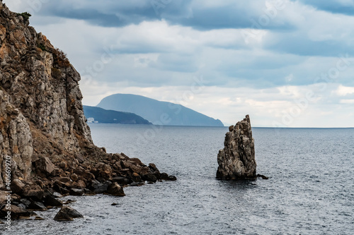 Skala Parus, Yalta. View of Bolshaya Yalta from the castle Swallow's nest, Crimea