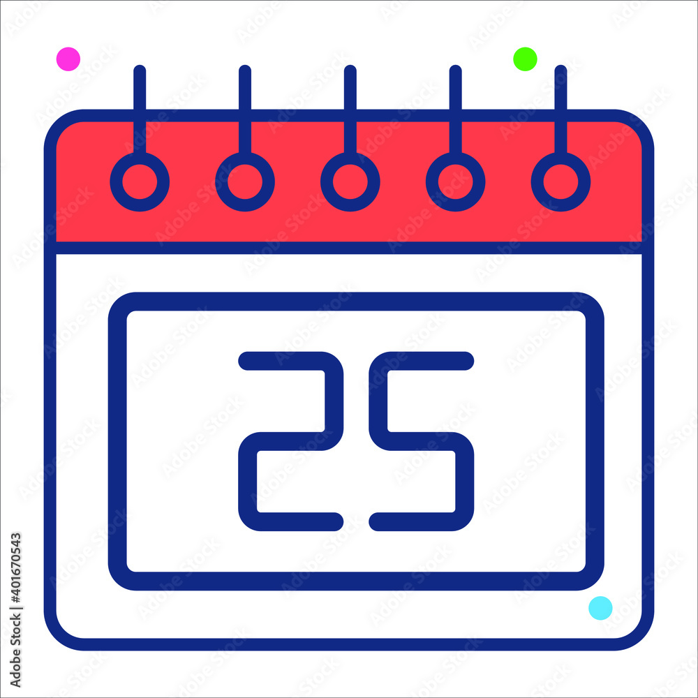 calendar icon, modern style Christmas and New Year line icon, Isolated winter holiday symbols calendar icon, modern style Christmas and New Year line icon, Isolated winter holiday symbols