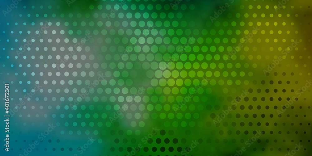 Light Blue, Green vector texture with disks.