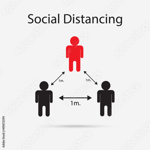 Social distancing - Coronavirus preventive measures - Stop coronavirus spread self isolation icon