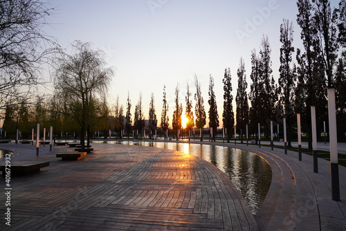 sunset in the Park. Krasnodar 