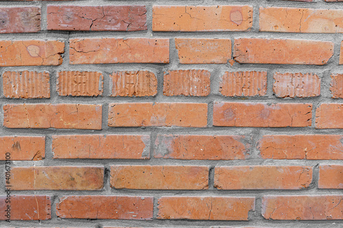 High resolution Red brick wall background. Middle texture