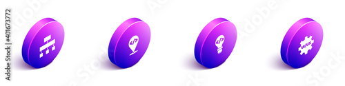 Set Isometric Site map, Front end development, and UI or UX design icon. Vector.