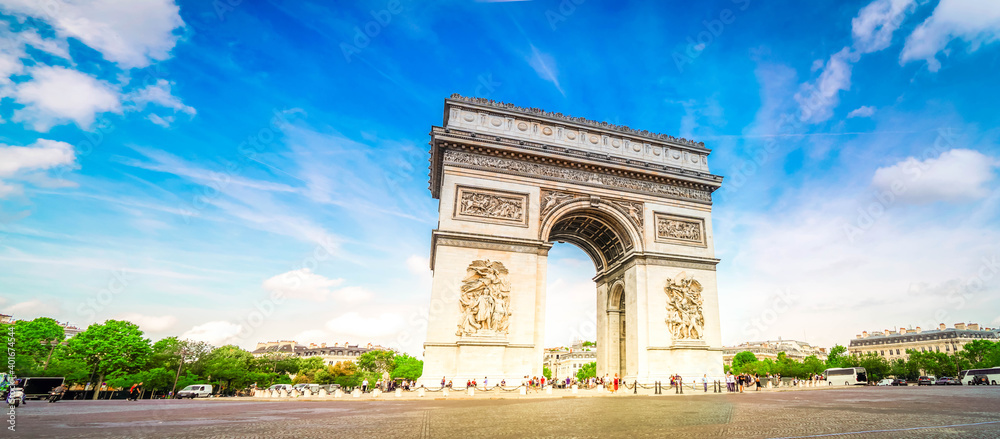 Arc de triomphe, Paris, France - obrazy, fototapety, plakaty 