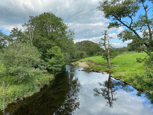 The River Ribble, as it flows near the village of, Slaidburn, Clitheroe, UK