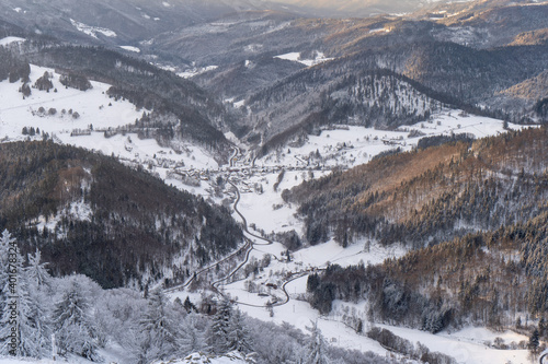 Belchen im Schwarzwald im Winter Sonnenaufgang photo