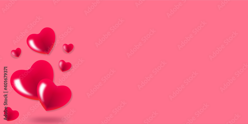 Valentine's Day background. Valentines day concept. Flat lay, top view, copy space