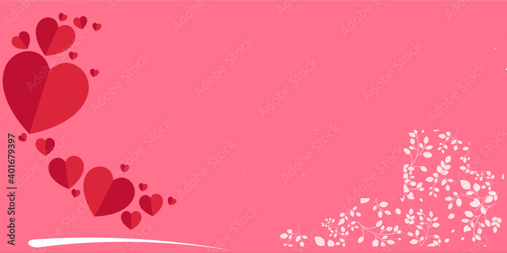 Valentine's Day background. Valentines day concept. Flat lay, top view, copy space