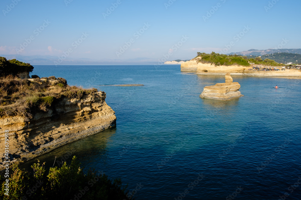 Beautiful waters of Canal d'Amour Beach, Corfu