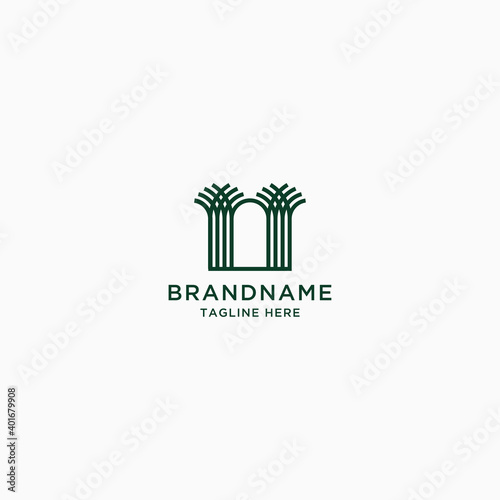 Palm tree logo icon design template vector