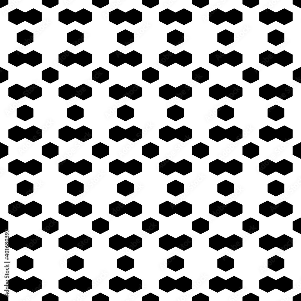 Fototapeta premium Seamless pattern. Hexagons, figures ornament. Polygons background. Hexahedrons, shapes wallpaper. Geometrical backdrop. Digital paper, web designing, textile print