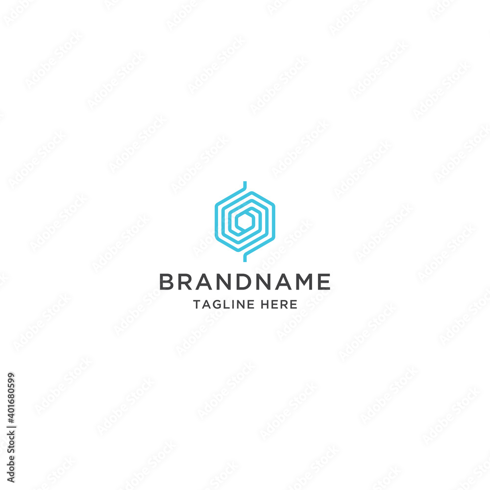 Abstract cube hexagon logo icon design template vector