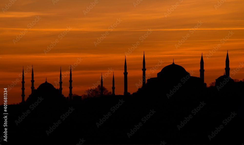 istanbul, ayasofya, istanbul, sunset, mosque, silhouette, turkey, architecture, sky, sunrise, sun, minaret, religion, church, city, india, dome, travel, landscape, dusk, evening, orange, tower, temple